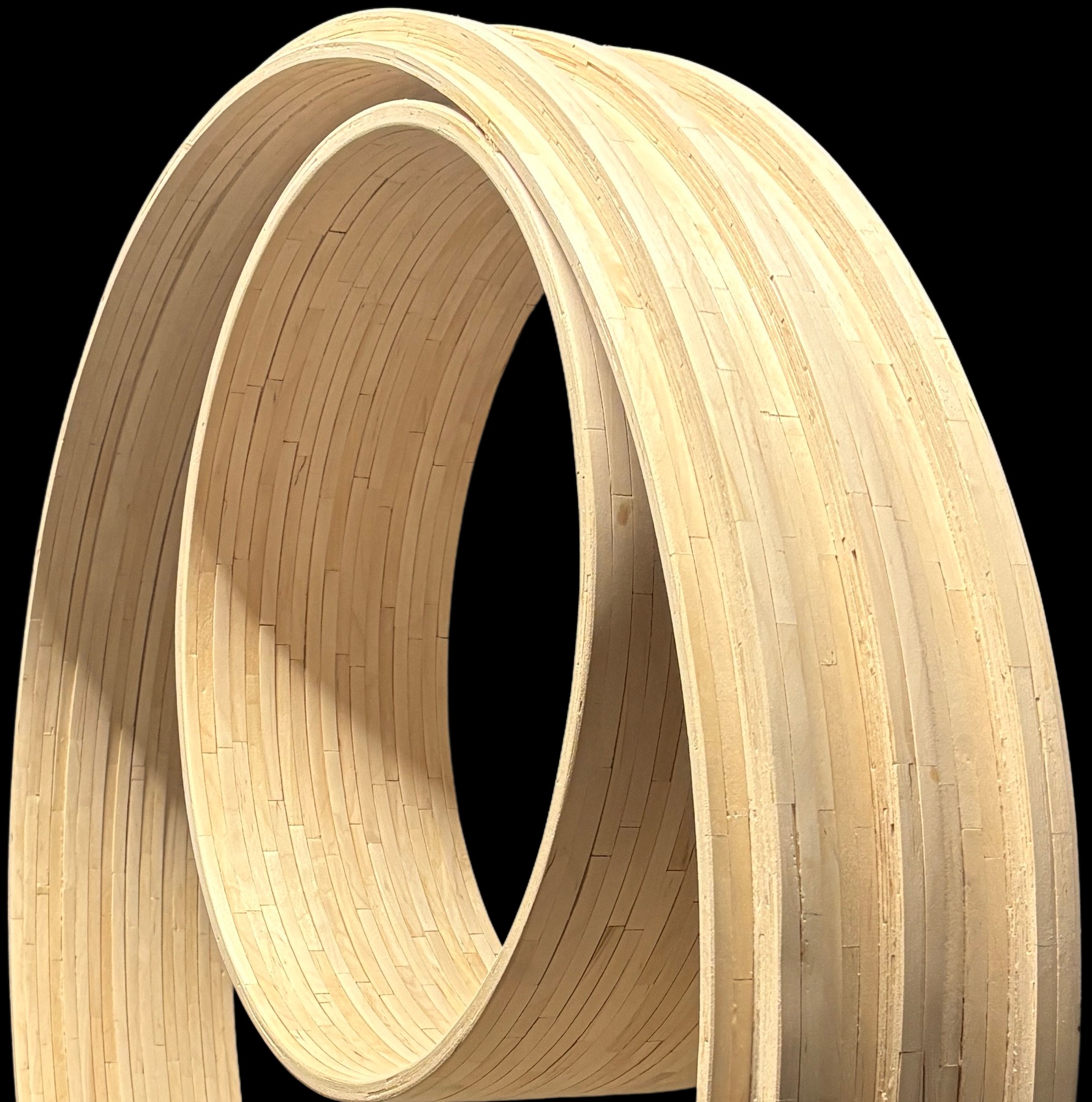 Detail of Becoming showing the layered craft sticks