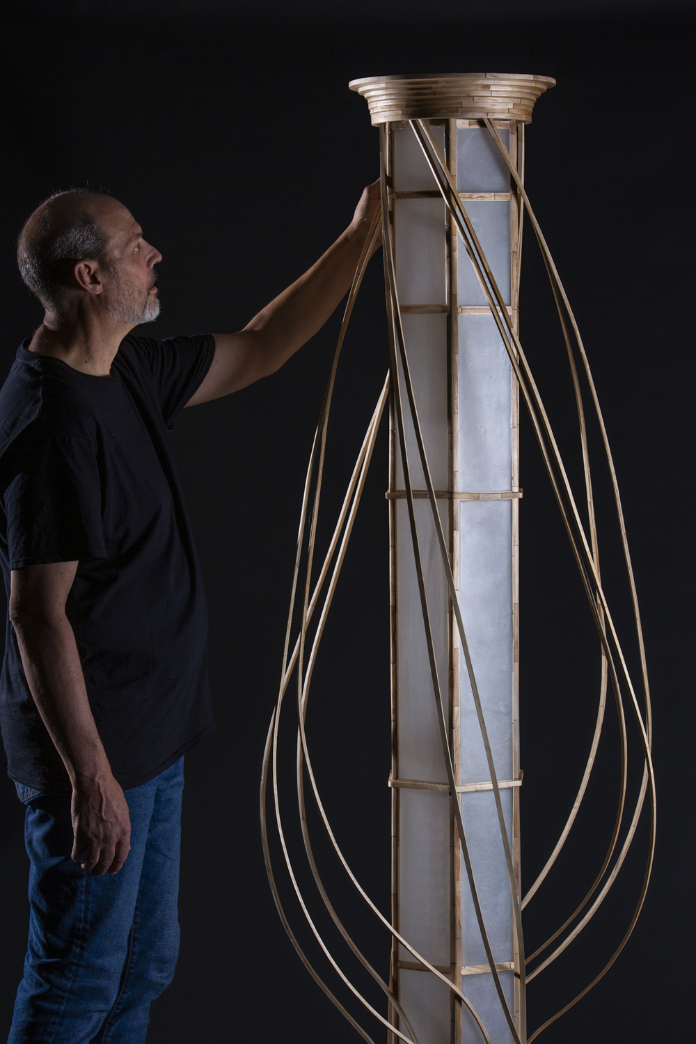 Vessel — illuminated craft-stick column