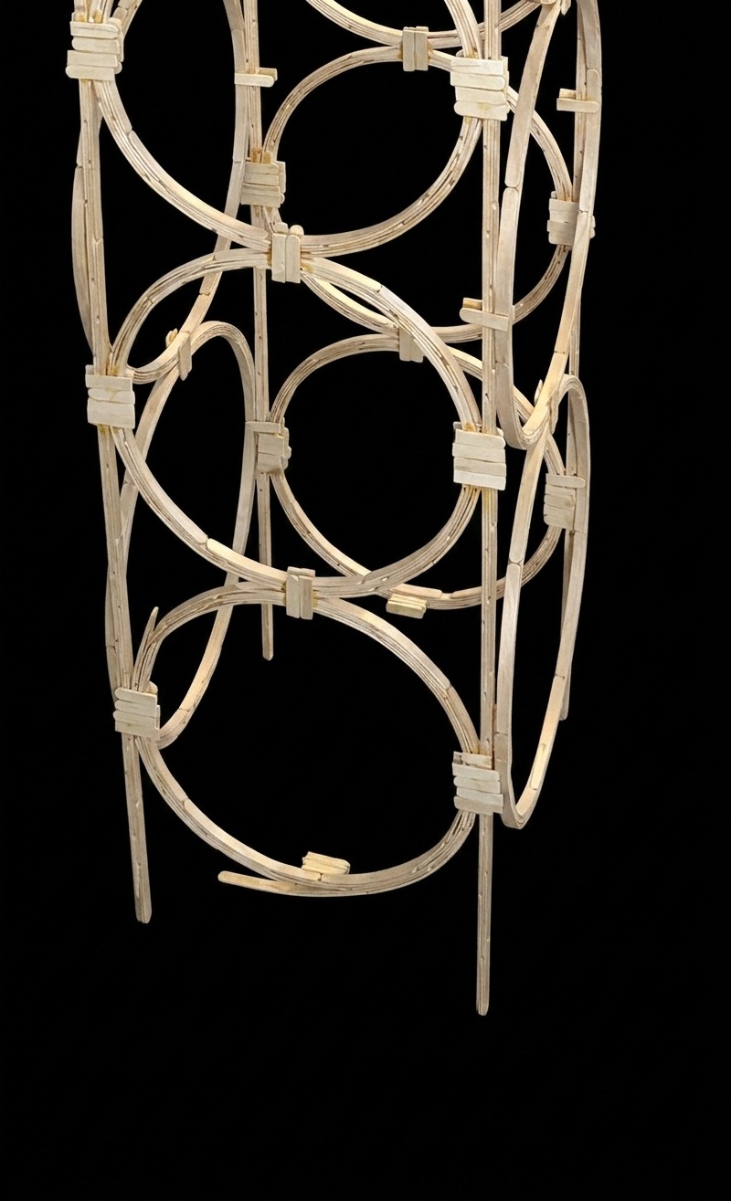Tower in progress — white ring lattice structure