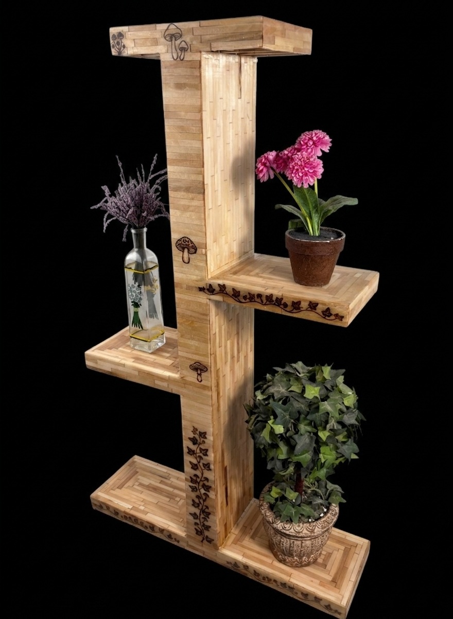 Understory plant stand with mushroom and ivy burning - with plants