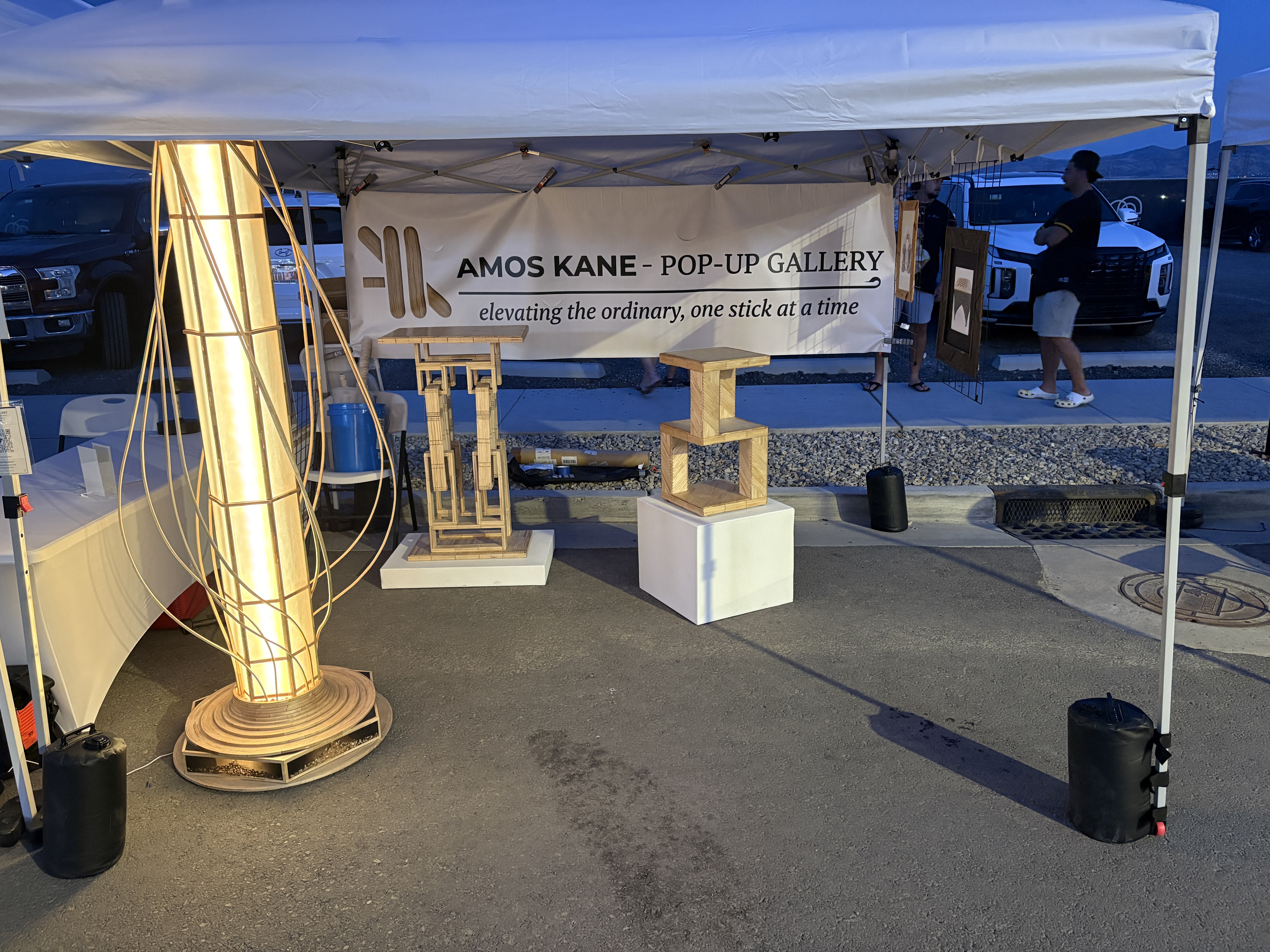 Amos Kane pop-up gallery booth at Horizon Arts Festival