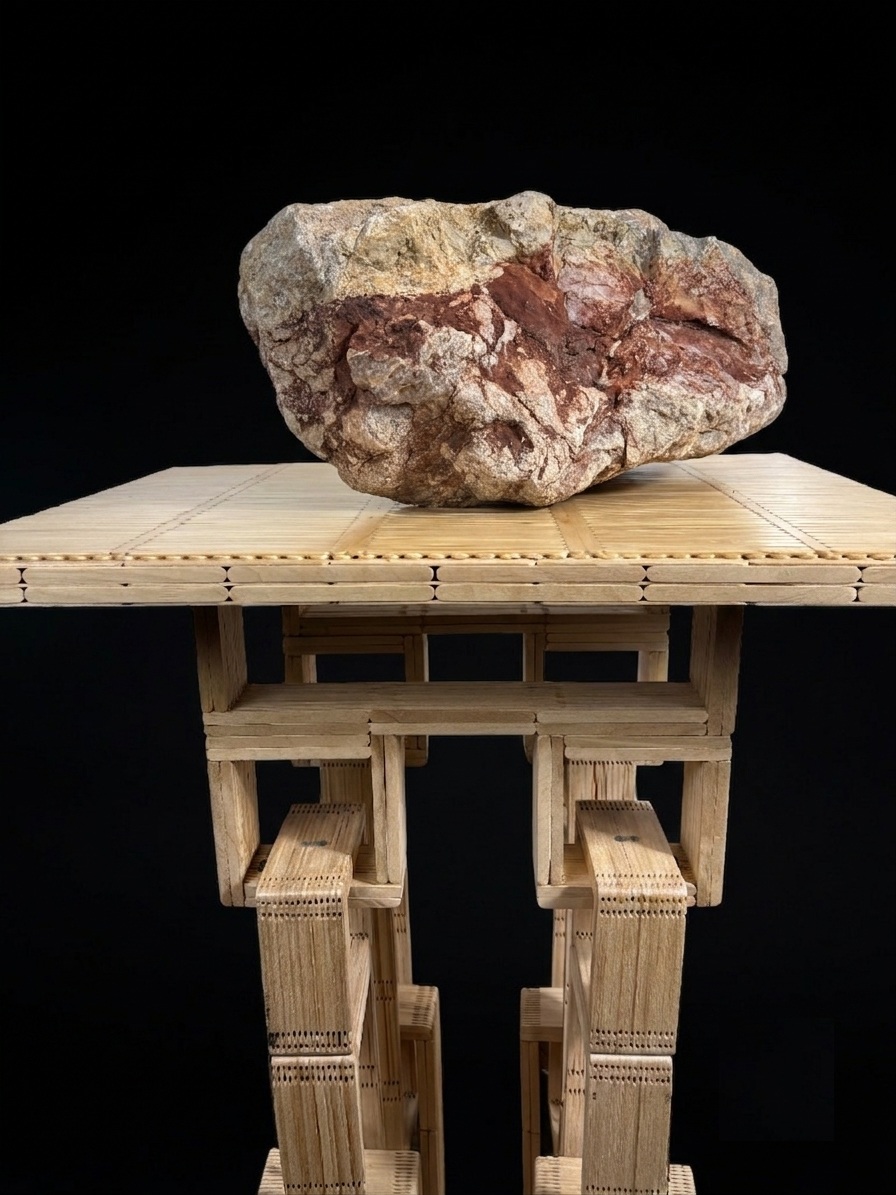The table holding a heavy stone on top