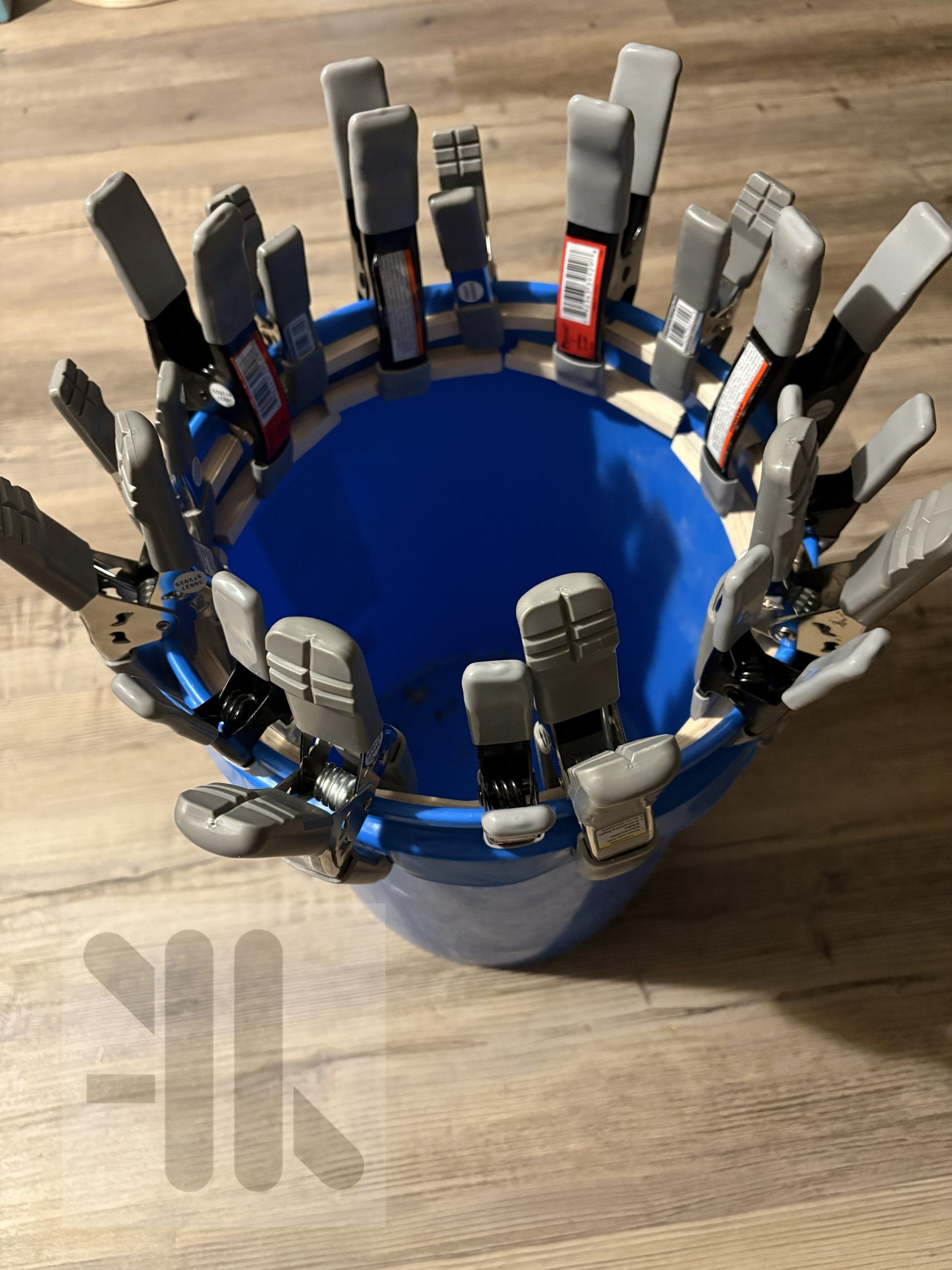 Rings clamped to dry